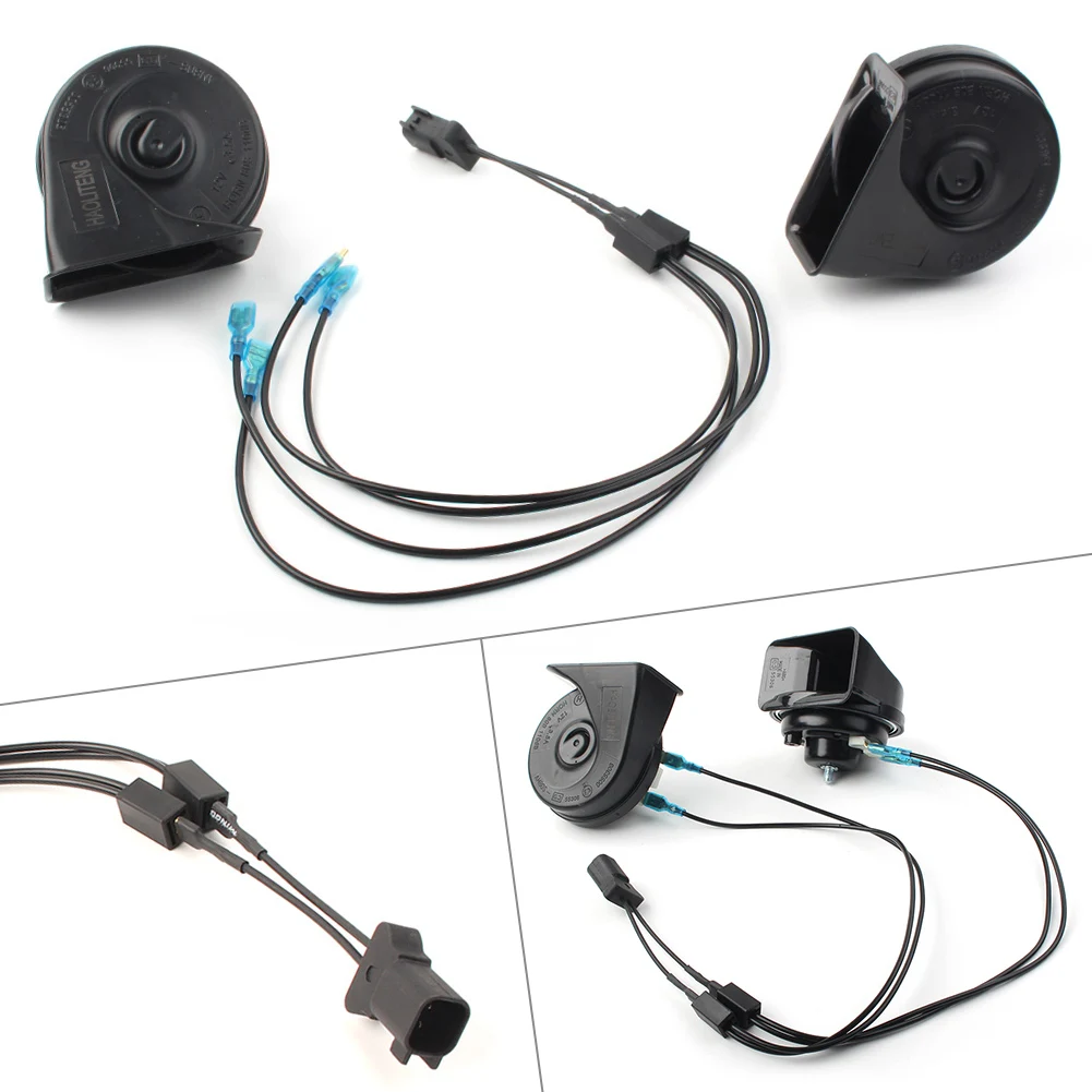 Car Snail Horn For Ford F-150 MK11 2004-2008 12V 125db Loud Dual Pitch Horn Speaker Adapter Wiring Harness Pigtail Socket