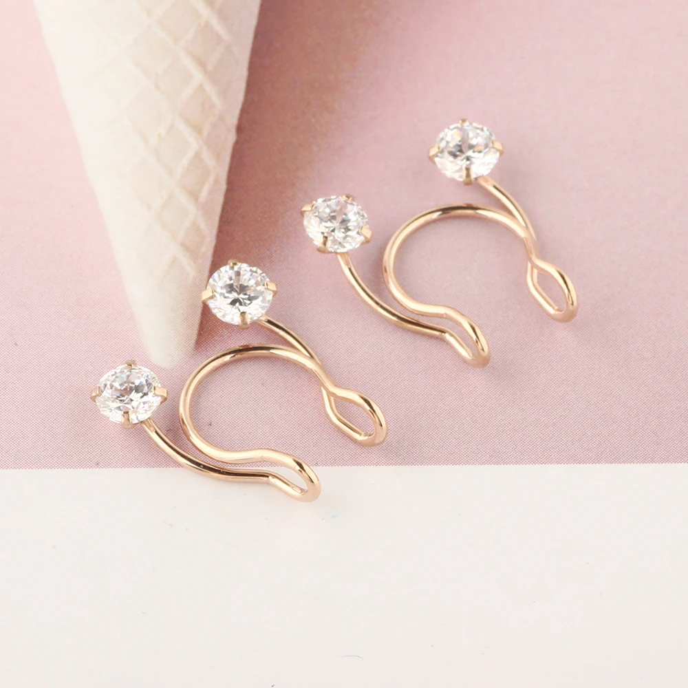 TIANCIFBYJS 20G Stainless Steel Nose Rings Hoop CZ Cartilage Earrings for Women Ear Lip Tragus Piercings Body Jewelry 50/100pcs