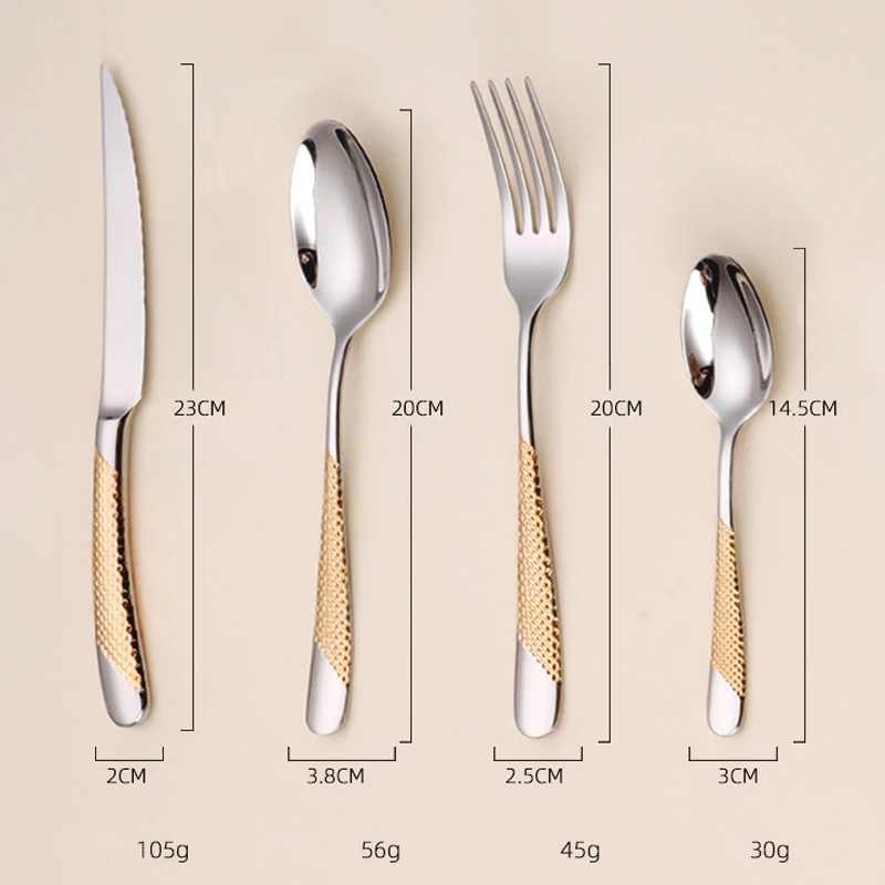 Kitchen Tableware Cutlery Set Silver Cutlery Set Stainless Steel Luxury Dinnerware Fork Spoon Knife Western Dinner Set Gold