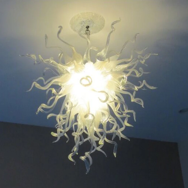 

Villa White Ceiling Chandeliers Lamp New House LED Hand Blown Glass Living Room Chandelier Lighting