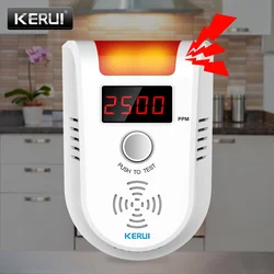 KERUI-Detector de Gas GLP GD13 inalámbrico, pantalla LED de alta sensibilidad por voz, Sensor de intoxicación líquida por petróleo, advertencia para Cocina