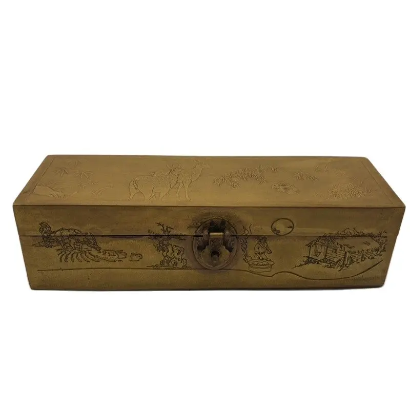 Chinese Old Antiques Bronze Deer Jewelry Box