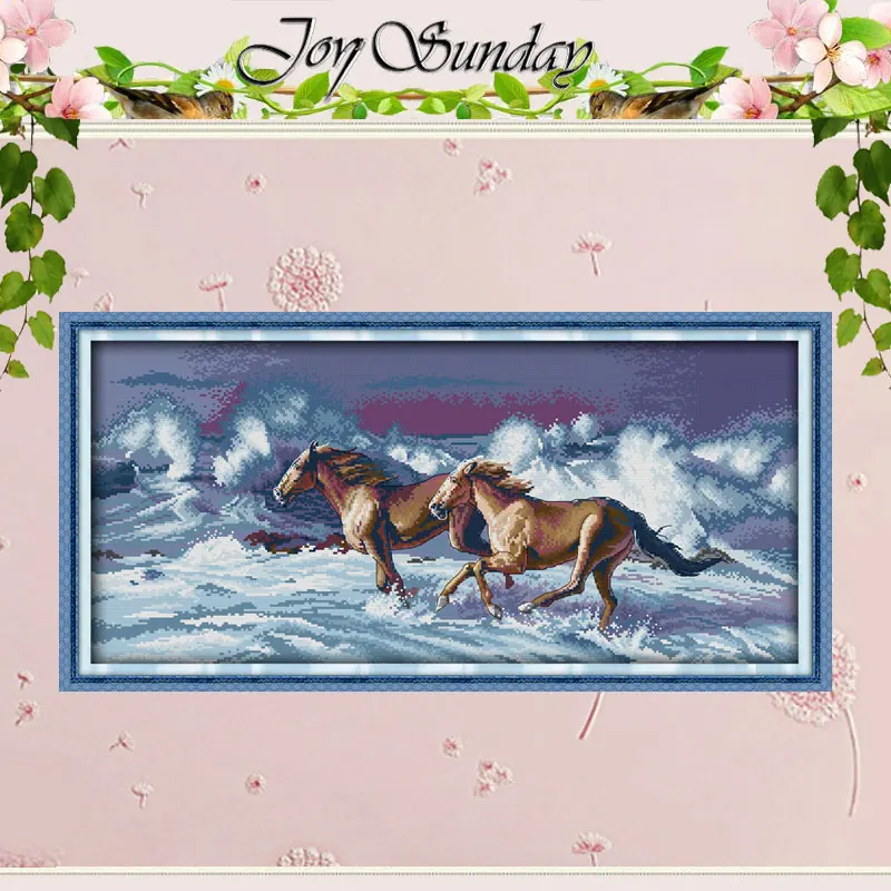 A Galloping Horse Patterns Counted Cross Stitch Set DIY 11CT 14CT 16CT Stamped DMC Cross-stitch Kit Embroidery Needlework Crafts