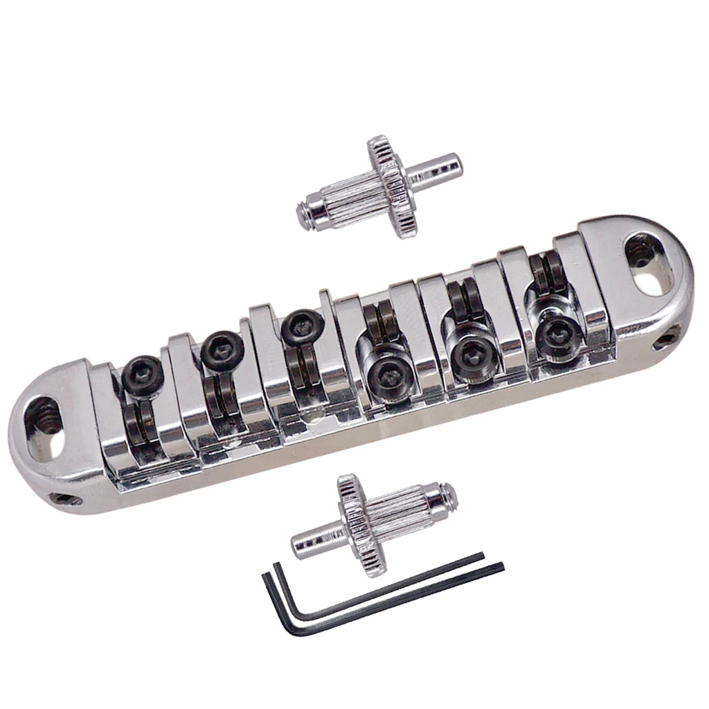 6 String Roller Saddle Electric Guitar Bridge with Wrench Guitar Replacement Parts