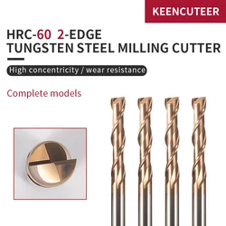 HRC60 2 flüt End Mill 4mm 20mm Tungsten çelik düz şaft freze kesicisi CNC makineleri araçları alaşım kaplama karbür torna için