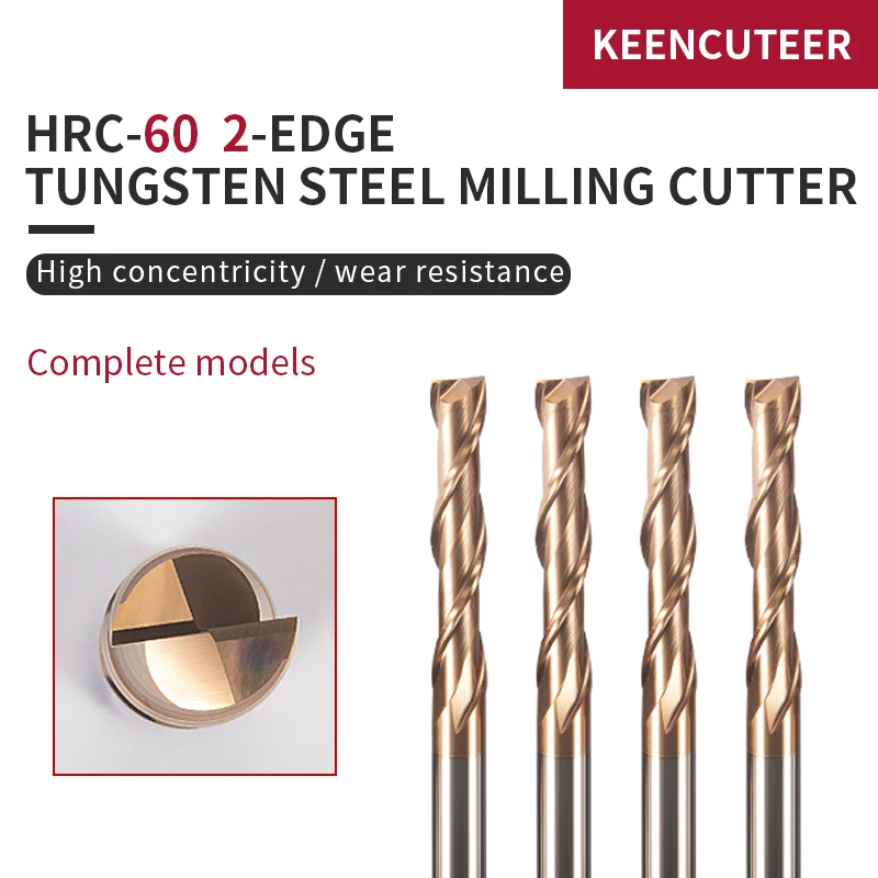 Fresa de Ponta de Sulcos Hrc60 mm 20 mm Aço de Tungstênio Haste Reta Fresa Cnc Ferramentas de Liga Revestimento de Carboneto para Torno