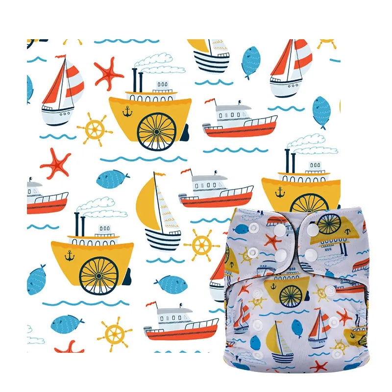 Pororo DIY cloth diapers waterproof PUL fabric for baby boy girl handmade bibs apron swim diaper material summer print 1 meter