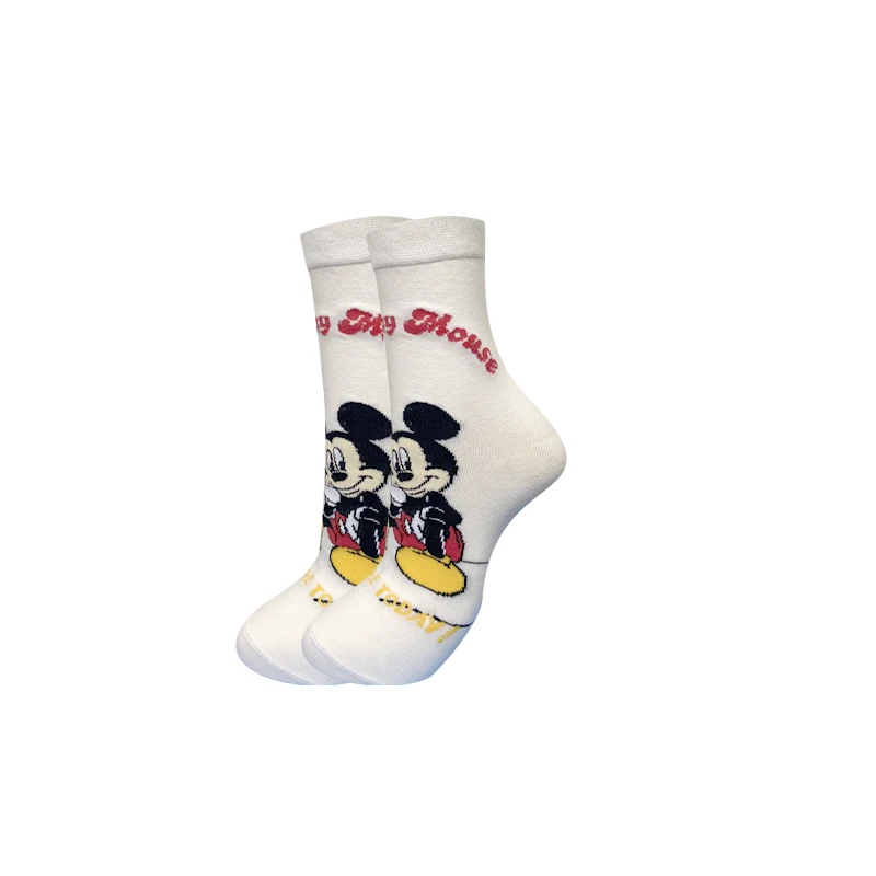 1 par de disney kawaii engraçado meias femininas dos desenhos animados animal mickey donald minnie meias para as mulheres bonito meias de algodão casial tamanho 35-42