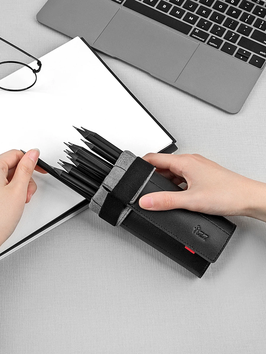 Youpin الفوران حجم قلم رصاص حقيبة متعددة الأغراض 8 حفرة قلم رصاص حالة خمر الجلود القلم حقيبة كتلة القلم الإبداعية بسيطة القرطاسية