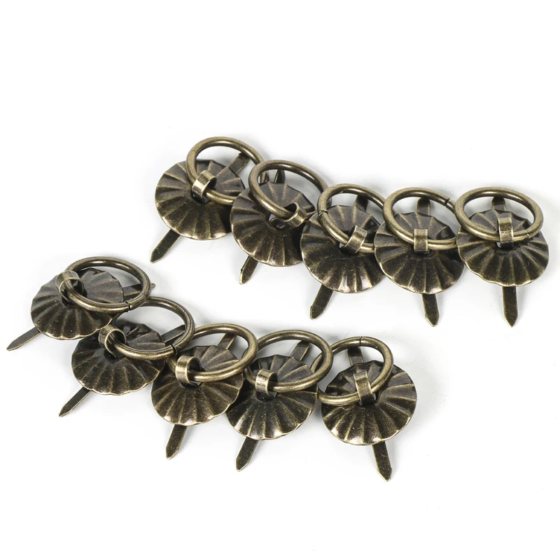 30pcs 19mm Vintage metal tin box decorated handle Mini Drawer Door ring pulls 0.74\