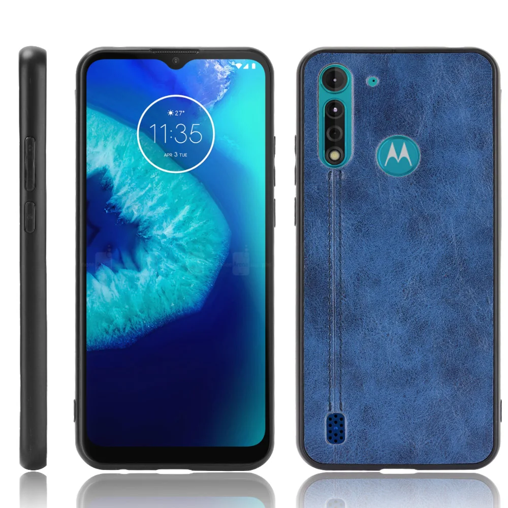 For Motorola Moto G8 Power Lite Case Suture Soft Edge PU Leather Hard Phone Cover For Motorola Moto G8 Power Lite Case