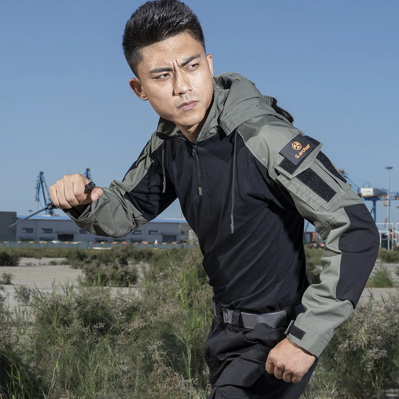 Gen3 Hooded Camo Uniform  Shirt  Fan CS Field Training Tops Men Outdoor Sport Hiking Shirts
