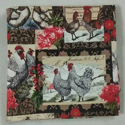 50x105cm Vivid Farm Animal Cock Printed Cotton Fabric Rooster Fabric Patchwork DIY sewing Cloth Dress Home Decoration
