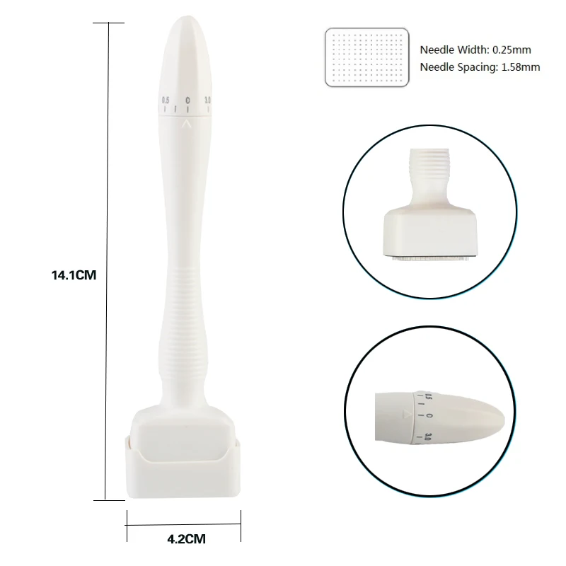 Derma Stamp DRS 140A Needles Adjustable Microneedle Roller Stamp Micro needle Roller System Hair Loss Beard Growth Therapy