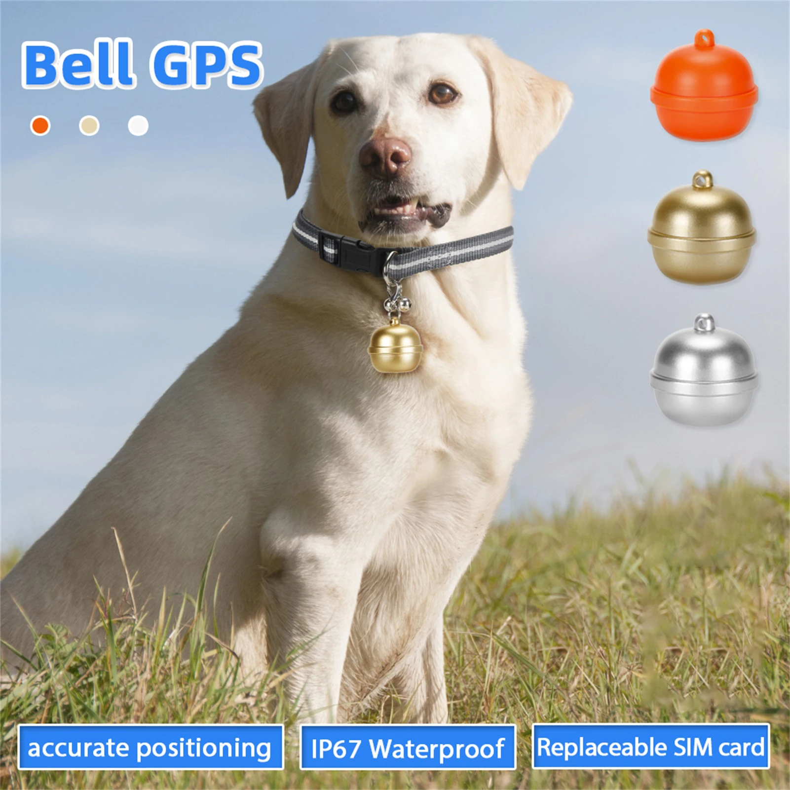 Pet GPS Locator Smart Pet Bell GPS Locator Dog Cat Anti Lost Device IP67 Waterproof Electronic Fence Positioning Collar