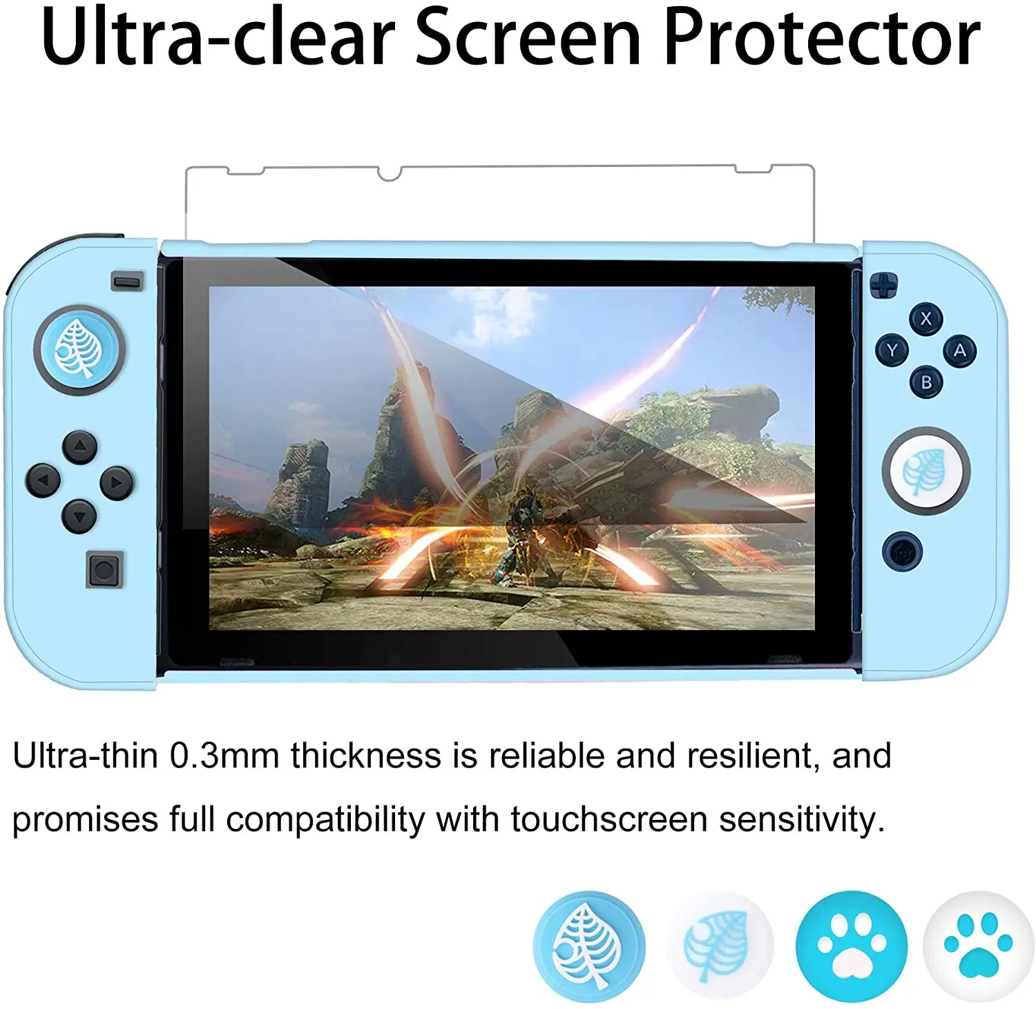 Funda protectora Dockable Shell para Nintendo Switch, accesorio Joy Controller con Protector de pantalla de vidrio, antiarañazos