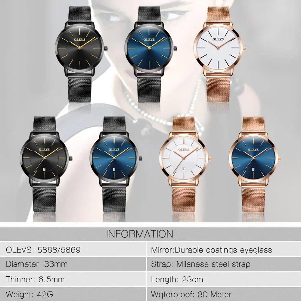 OLEVS New Rose Gold White Women Watch Casual Quartz Watches Ladies Top Brand Female Wrist Watch Girl Clock