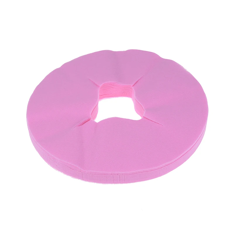 100pcs Disposable Non Woven Fabric Face Pad Spa Pillow Cover SPA Gel Face Rest Overlay Pad Massage Table Face Hole Cover J0013