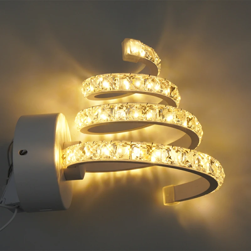 북유럽 크리스탈 LED 벽 램프 Lampada 침실 벽 조명 옆에 홈 실내 장식 조명 복도 알루미늄 벽 Sconce