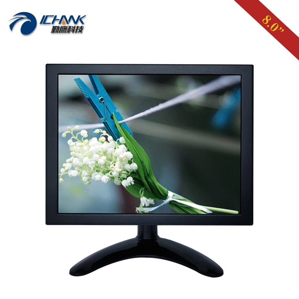 

8" inch Display 1024x768 IPS Screen Metal Shell Wall-mounted Anti-interference Industry Medical Mini VGA PC Monitor ZB080TN-7052