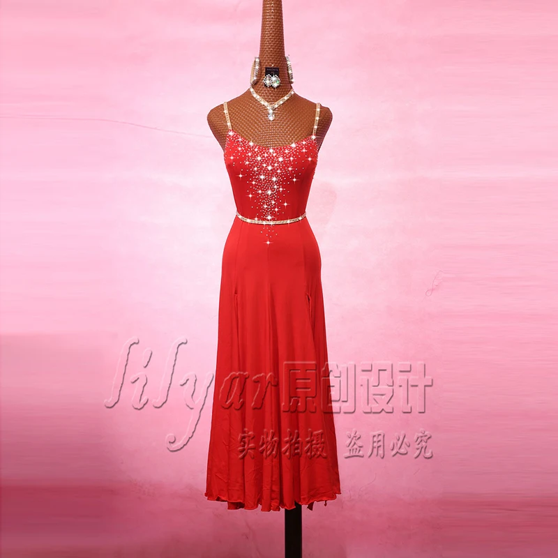 New Latin Dance Dress Competition Costumes Skirt Performing  Adult Customize Children Red Matador Skirt Split Skirtes