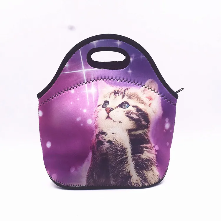 Thermal Insulated Print Neoprene Lunch Bag for Women Kids Lunch Bags Cooler Insulation Lunch Box Food Bag