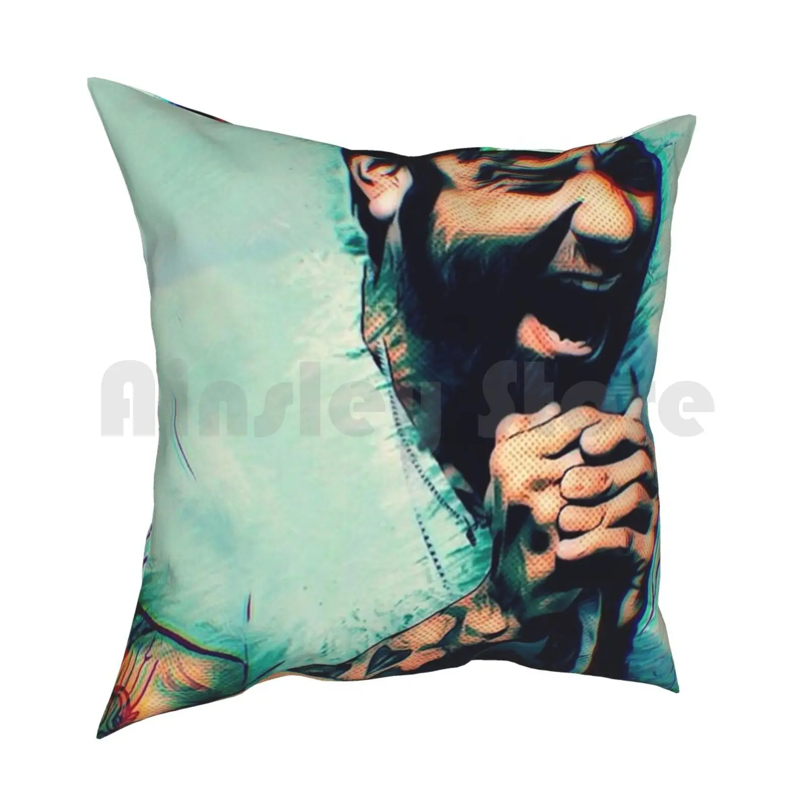 Chino Pillow Case Printed Home Soft DIY Pillow cover Chino Def Metal Band Glitch Popular Culture Moreno Tones Graphic