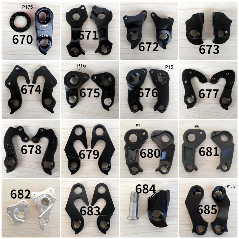 1PC parti di biciclette telaio in carbonio Mech Dropout per KTM CANYON VITUS stephen FOCUS moso GHOST deragliatore Gear Hanger numero 665-680