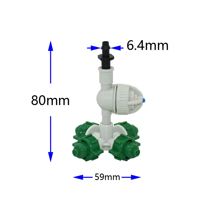 Greenhouse Hanging anti drip misting nozzle cross Fog nozzle Atomizing fog WATER SPRAY To Drip irrigation 1set