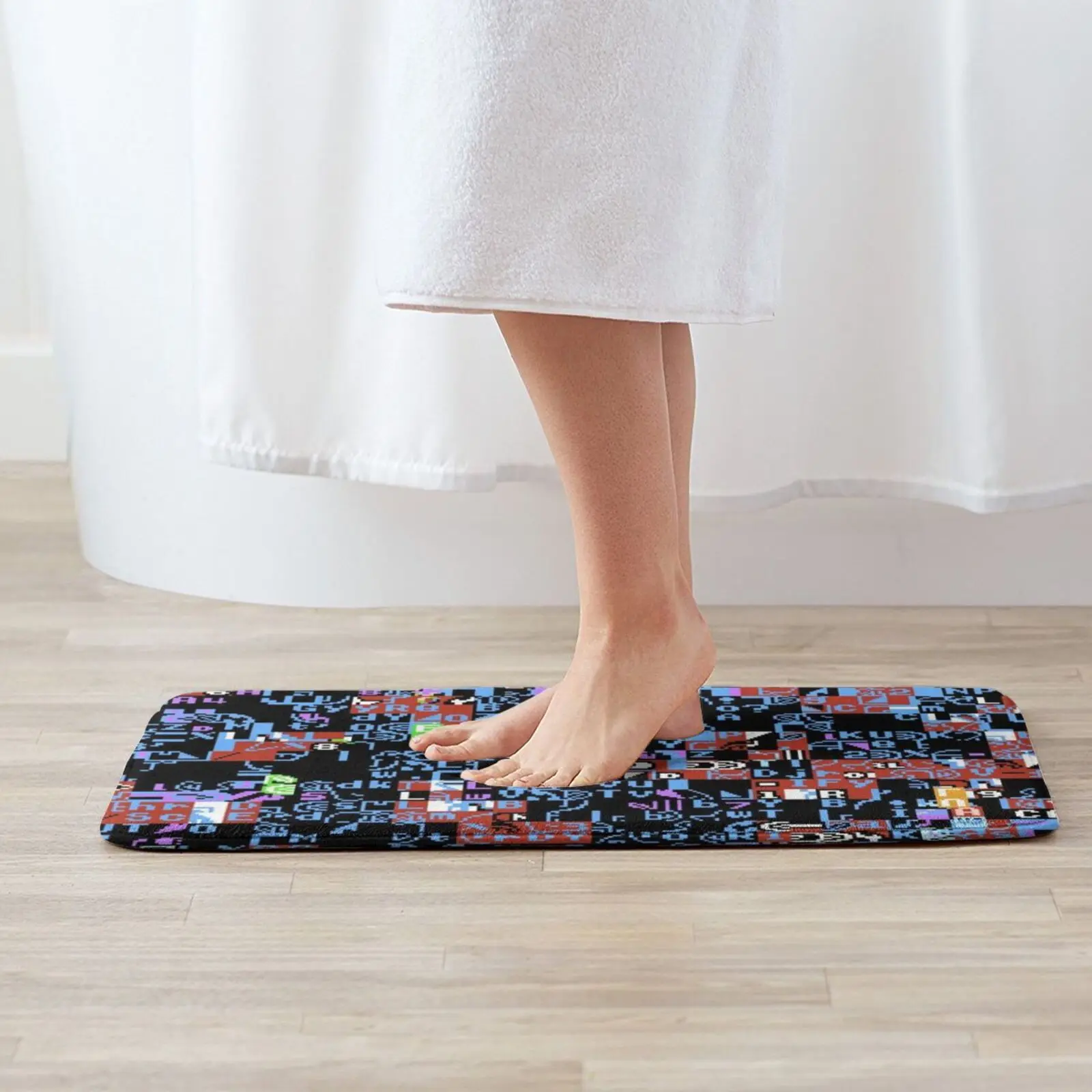 Babel Soft Non-Slip Mat Rug 1902 Carpet Cushion Pixel Art Pixel Pixelart 8bit Nes Glitch Geek Sun Sunset Beach