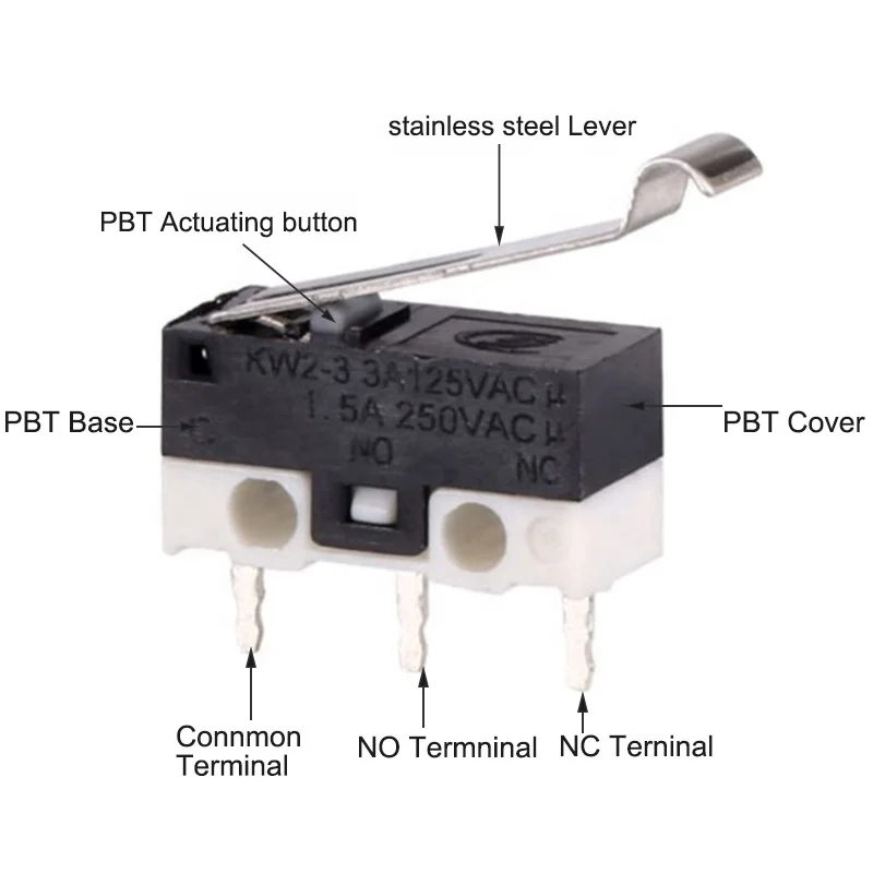 5sets  16A 250V mini micro switch 40t85 waterproof micro switch
