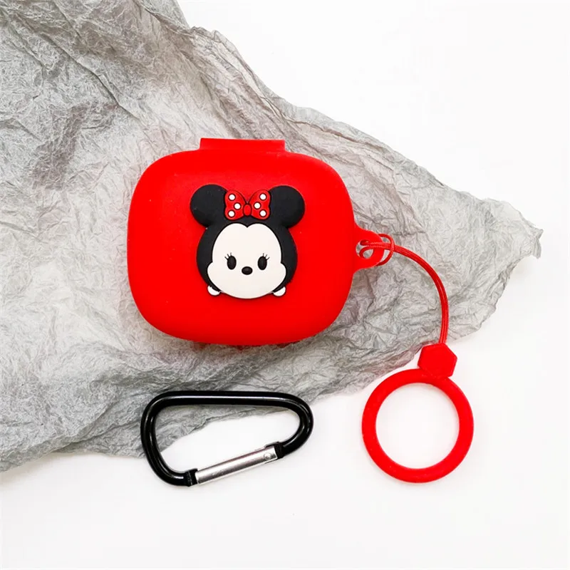 حافظة سماعة أذن كارتون ديزني لهاتف JBL LIVE PRO غطاء حماية لسماعات الرأس اللاسلكية بتقنية البلوتوث من السيليكون الناعم لهاتف JBL مع حبل قصير