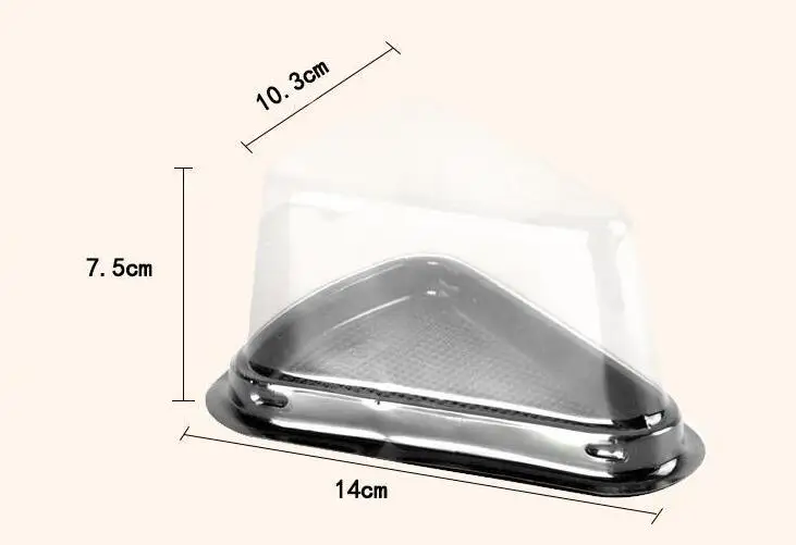 New Arrival Plastic Clear Disposable Cake Box Single Individual 8 Inch Triangle Cake Boxes Food Dessert Packaging