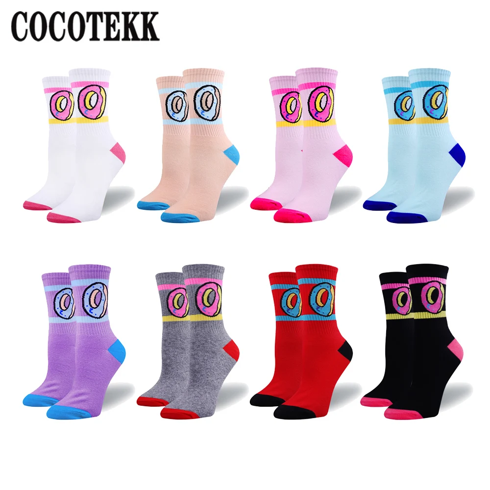 

Fashion Creative Harajuku Personality Hip Hop Funny Cotton Women Socks Men Cartoon Food Cake Design Happy Unisex Couple Socks