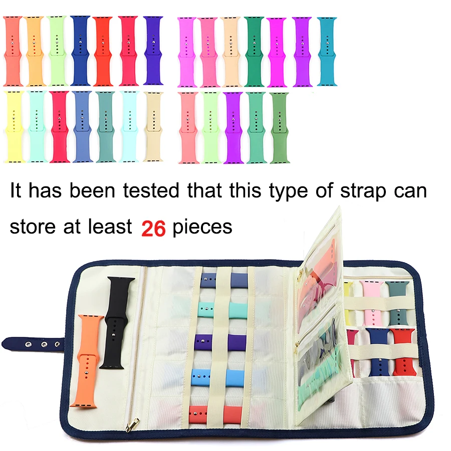 Multifunction Portable Watch Band Organizer For Apple Watch Band Box Travel Holder Roll Watch Box Organizer Strap Storage Bag