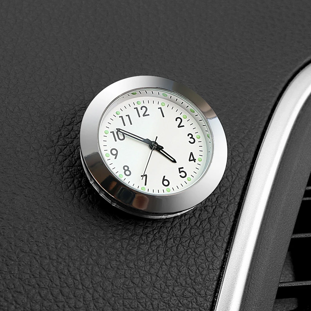 Car Clock Ornament Automotive Digital Pointer Auto Watch Vehicle Car Interior Stick On Decoration Clock Ornaments Accessories