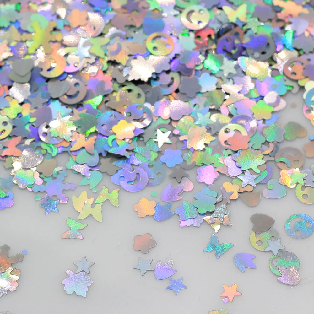 3-6MM Metallic Look Shining Confetti Glitter Sequins Mix Shapes Sparly Glitter For Craft DIY Nail art And Party Decorati