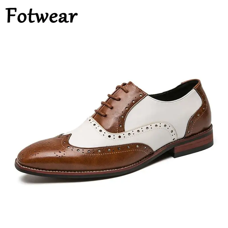 Zapatos Brogues de cuero para hombre, calzado Formal con cordones, de diseñador italiano, a la moda, para fiesta y boda, talla grande