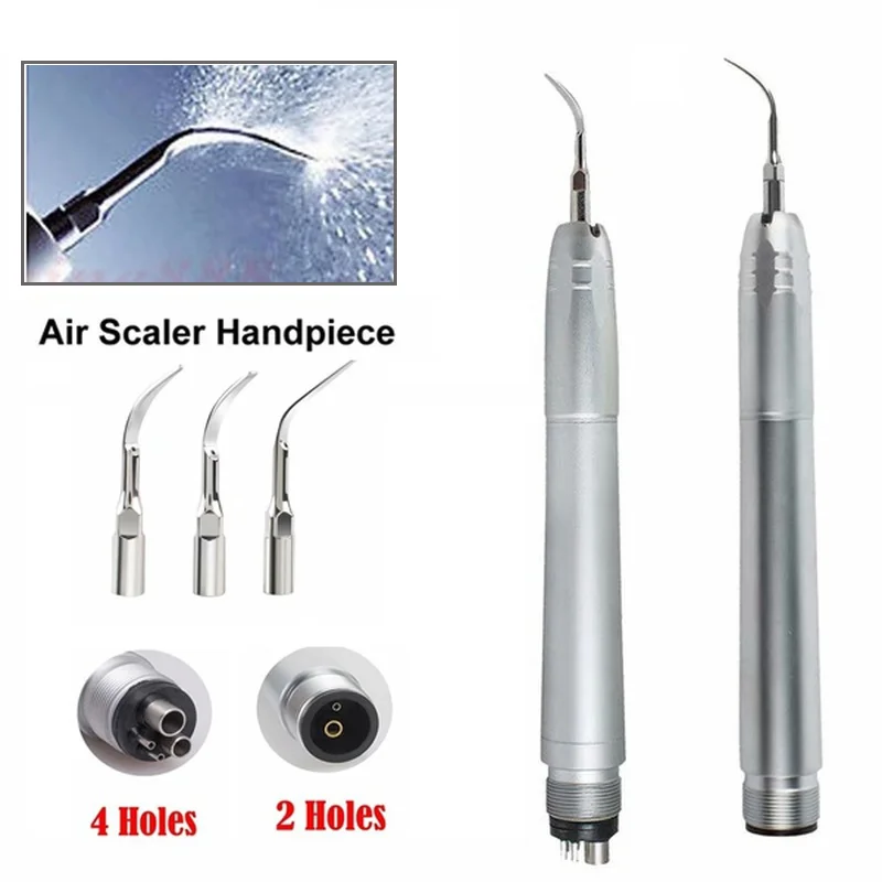 

Dentistry Hot Sale Dental Ultrasonic Air Scaler Handpiece Sonic Perio Scaling With 3 Tips 2 / 4 Hole Dentist Tooth Irrigator