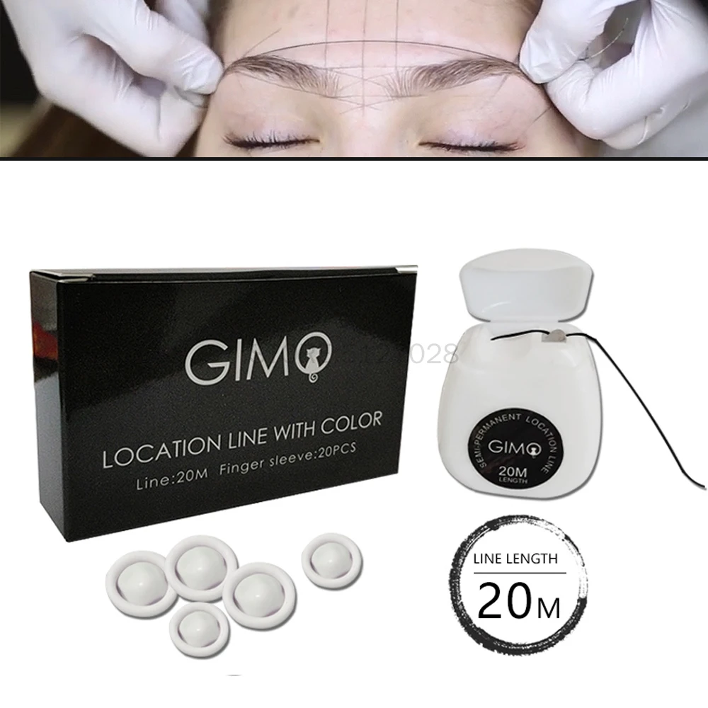 20m Microblading Mapping string Pre-Inked Eyebrow Marker thread Brow Pigment Dyeing Liners For Eyebrow Permanent Makeup and PMU