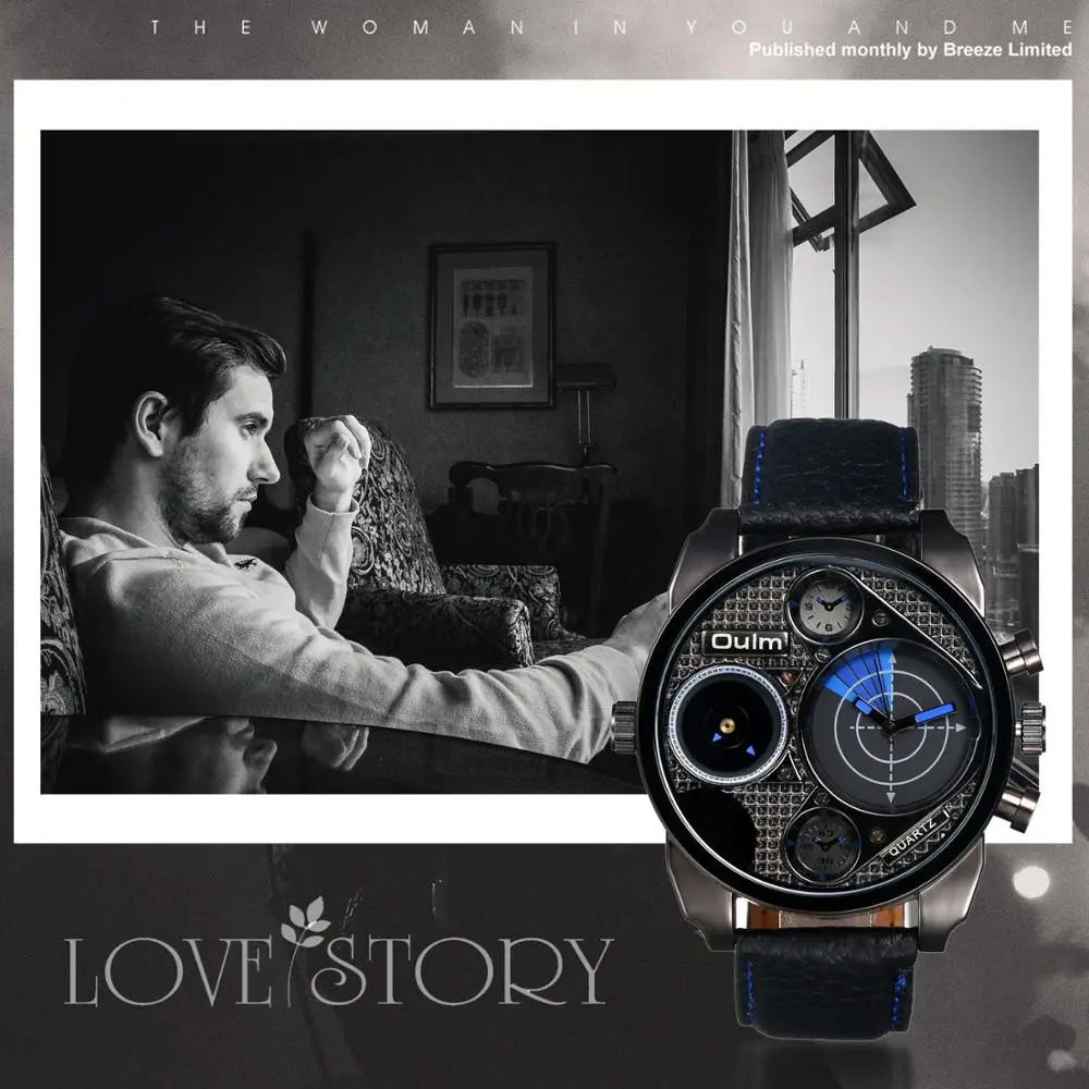 Lancardo 2021 Новый двух часовых поясов Для мужчин, часы из искусственной кожи мужские кварцевые часы Повседневное мужские часы relogio masculino