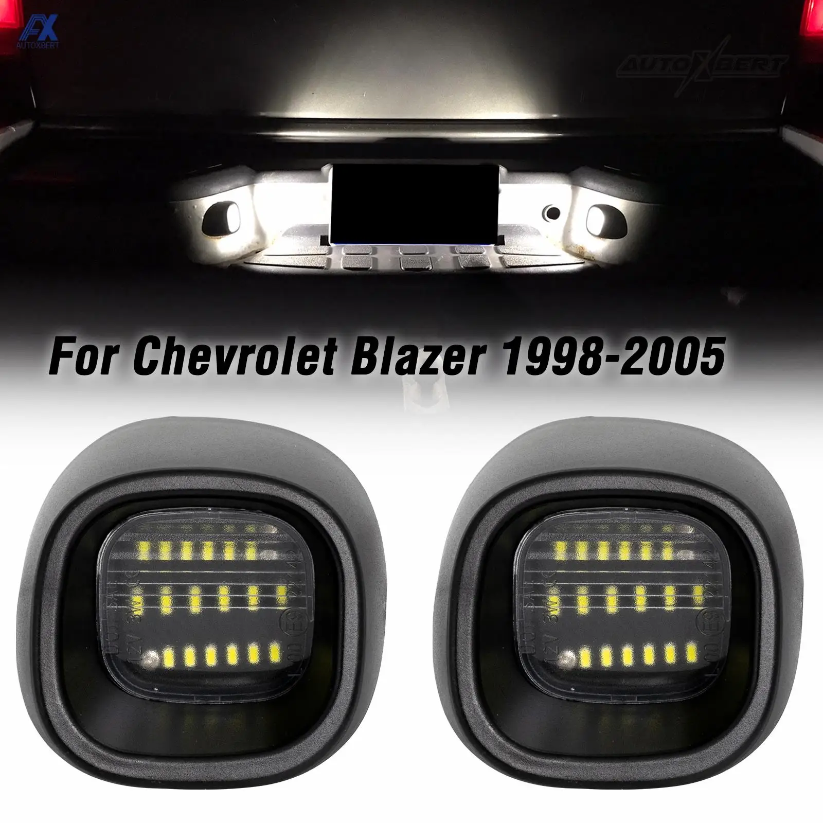 

2Pcs License Number Plate Light For Chevrolet Blazer S10 GMC Jimmy Sonoma Oldmobile Bravada 1998-2004 Truck Tail Bumper LED Lamp