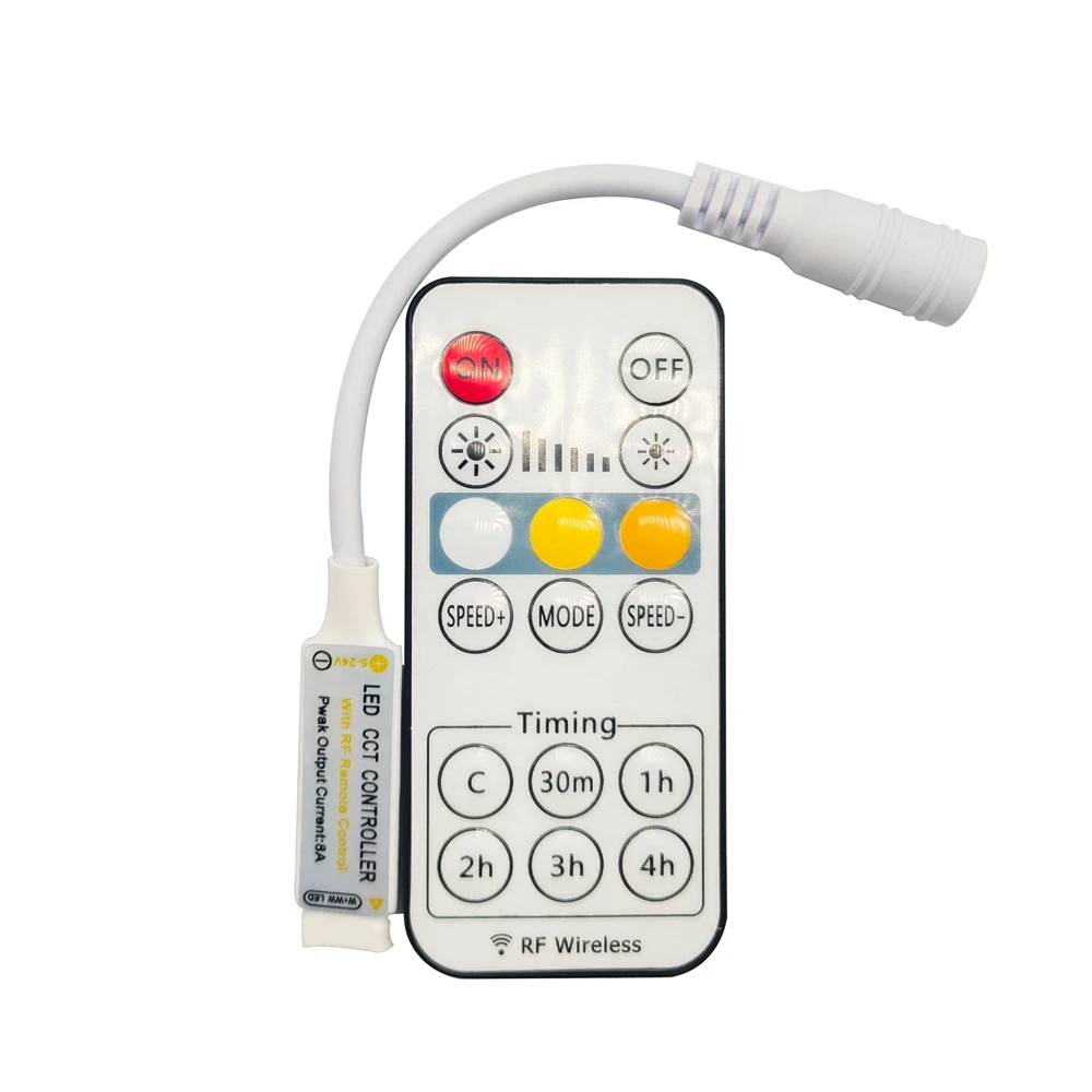 DC5-24V 8A CCT kontroler Led 16 klawiszy RF bezprzewodowy pilot do 5050 WW + CW Strip z funkcją timera regulacja czasu Controll