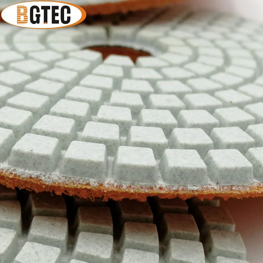 Bgtec 4 Inch 6 Pcs #200 Berlian Fleksibel Polishing Pads 100 Mm Grinding Disc untuk Granit, marmer, Keramik