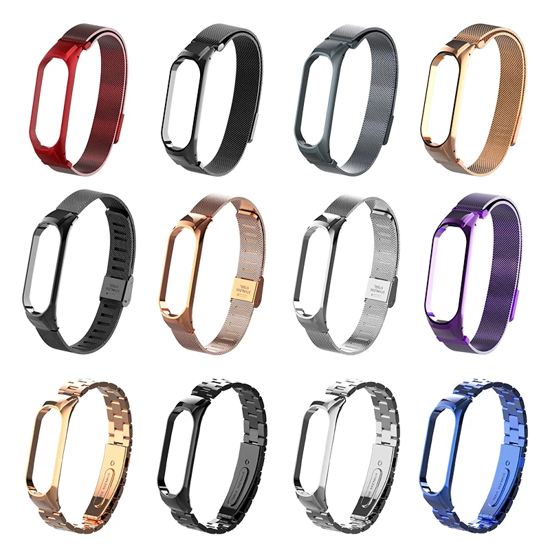 NEW for Xiaomi Mi Band 3 4 strap metal buckle miband 4 strap Stainless Steel Screwless Mi band 3 strap for xiaomi miband 4