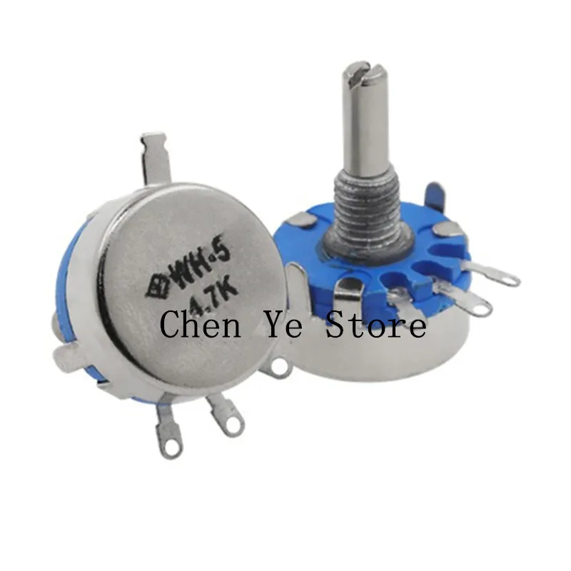 10pcs 100% new Carbon Potentiometer WH5-1A 470R 1K 2K 1K5 10K 22K 47K 4K7 100K 220K 3-Terminals Round Shaft Rotary Taper WH5