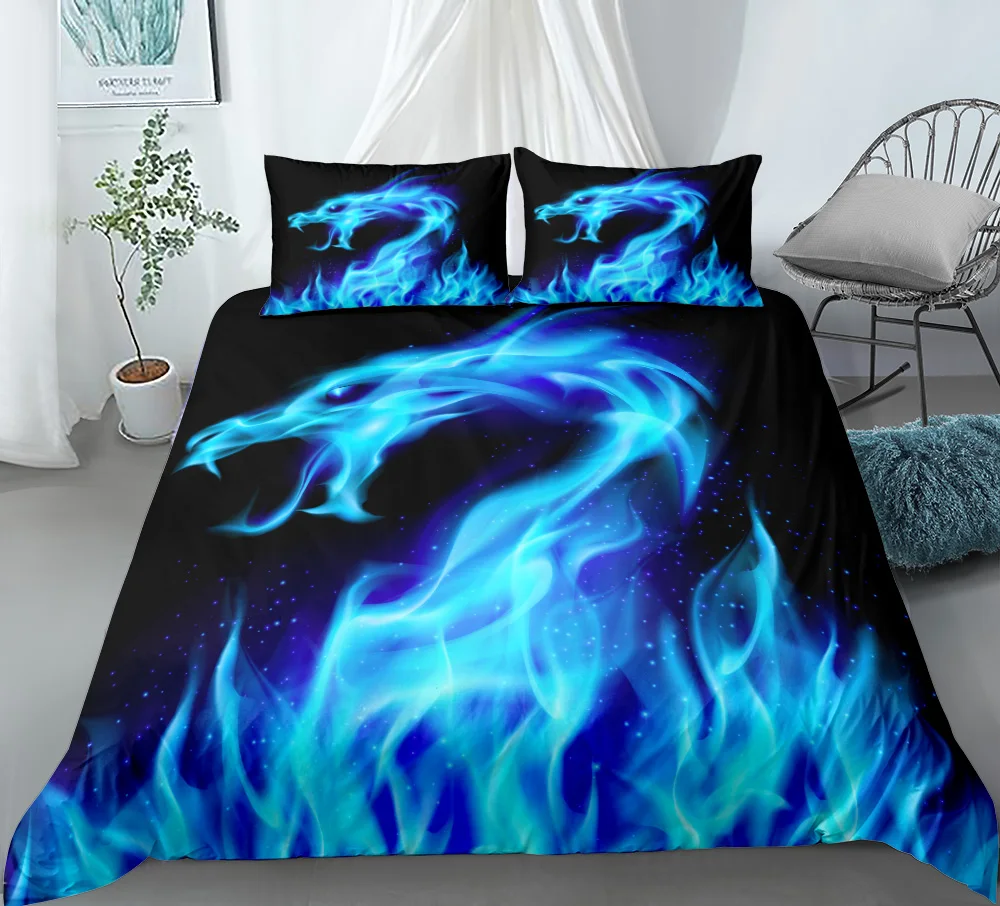 

fire of dragon bedding set single twin double queen king cal king size bed linen set