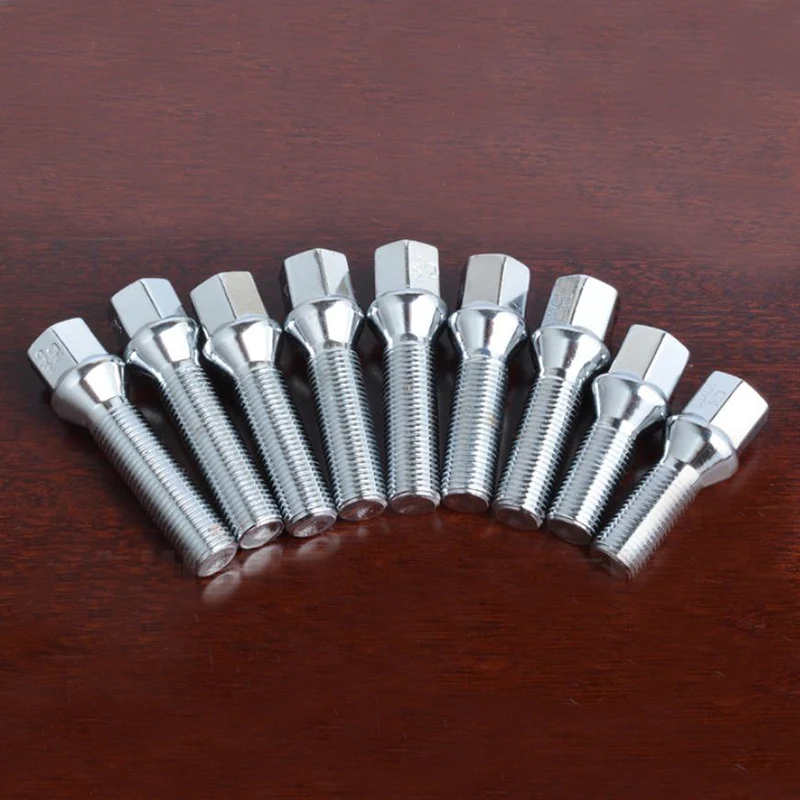 10PCS Wheel Spacer Lug Nuts M14*1.5/ M14*1.25 Ball Cone Seat Thread Length Sport Car Wheel Spacer Wheel Lug Bolts Screw