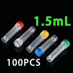 1.5ml PP Lab Cryopreservation Tube Cryotube Freezing Tubes Centrifuge Tube Volume Vials Bottles With Screw Cap ,100pcs