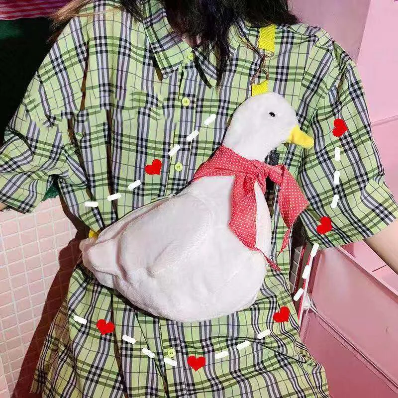 2021 Dolls Duck Plush Purse Kids Girls Bags for Women Messengers Bags Handbag Cartoon Animals Shape Crossbody Bags Shoulder Bag